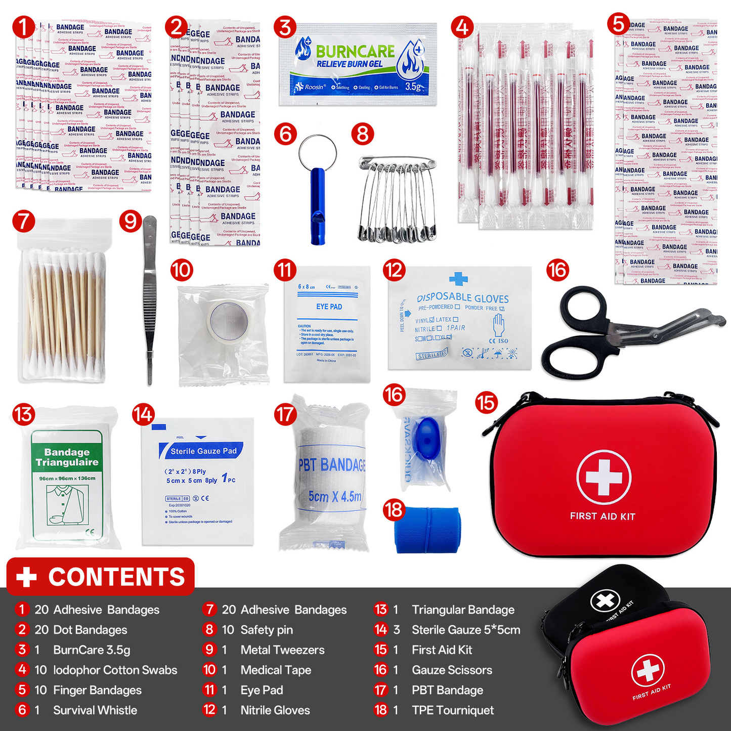 91pcs Portable Emergency First Aid Kit for Travel