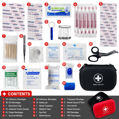 91pcs Portable Emergency First Aid Kit for Travel